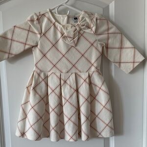 Plaid Cream and Pink Toddler Dress